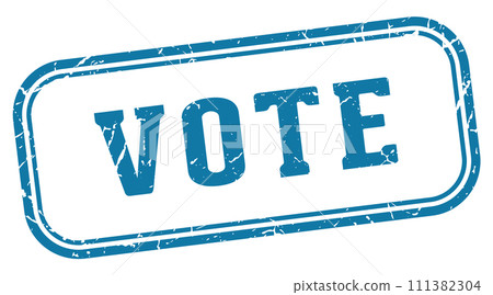 vote stamp. vote rectangular stamp on white background 111382304