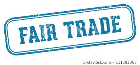 fair trade stamp. fair trade rectangular stamp on white background fair trade stamp. fair trade rectangular stamp on white background 111382363