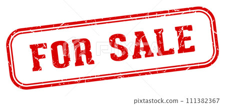 for sale stamp. for sale rectangular stamp on white background 111382367