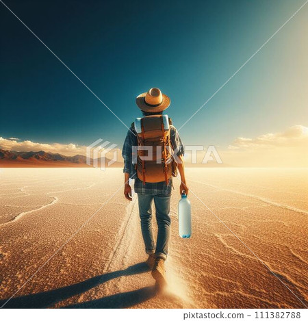 hike in desert 111382788