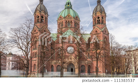 St. Luke's Church or Lukaskirche timelapse, the largest Protestant church in Munich, southern Germany St. Luke's Church or Lukaskirche timelapse, the largest Protestant church in Munich, southern Germany 111383537