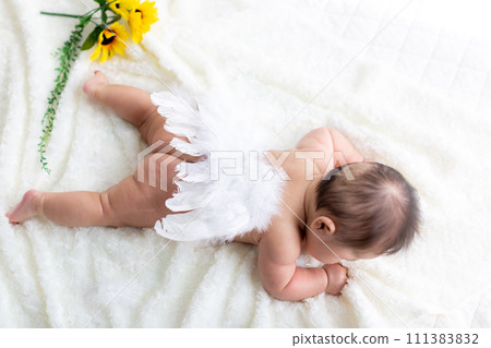 Close-up of a 4 month old infant Newborn photo 111383832