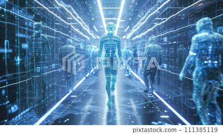 AI working alongside humans in the office 111385119