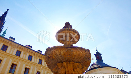Prague Castle Francany Square fountain 111385273