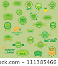 Set of labels for organic and natural food 111385466