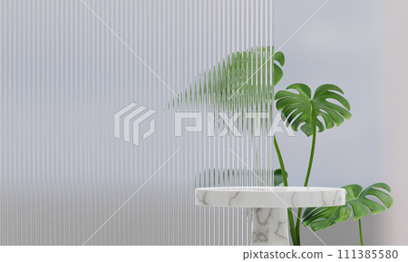minimal white blank space with decoration for presenting ,3d render, minimal white blank space with decoration for presenting ,3d render, 111385580