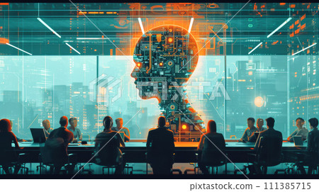 Office where AI plays an active role 111385715