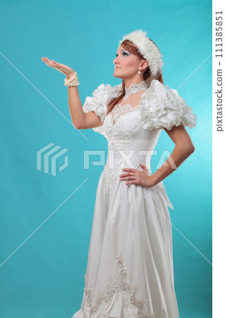 Beautiful ginger in a dress of Snow Queen Beautiful ginger in a dress of Snow Queen 111385851