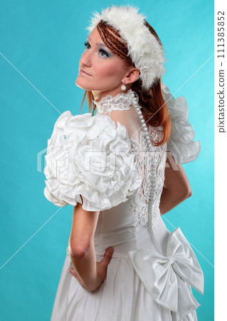 Beautiful ginger in a dress of Snow Queen Beautiful ginger in a dress of Snow Queen 111385852