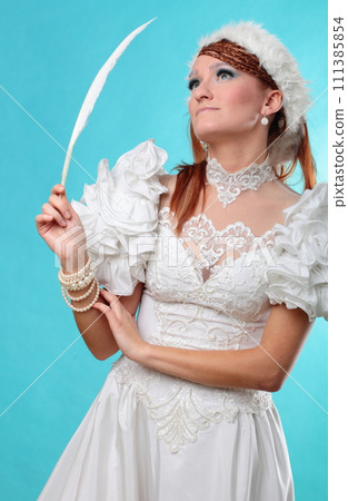 Beautiful ginger in a dress of Snow Queen Beautiful ginger in a dress of Snow Queen 111385854