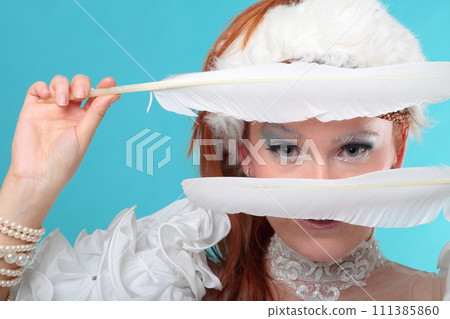Beautiful ginger in a dress of Snow Queen 111385860