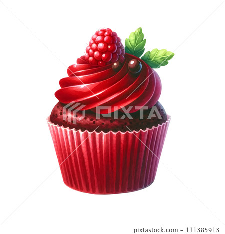 Chocolate cupcake with berry 111385913