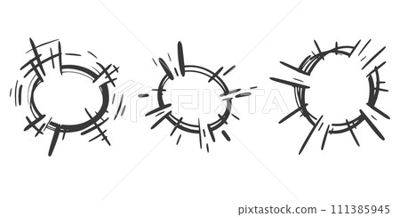 Comic speed line effect element. Anime manga boom and burst radial action. Sketch of explosion with motion spark and energy trail. Vector illustration Comic speed line effect element. Anime manga boom and burst radial action. Sketch of explosion with motion spark and energy trail. Vector illustration 111385945