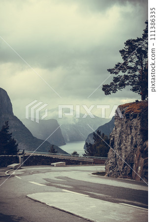 Fjord and Stegastein lookout in Norway Fjord and Stegastein lookout in Norway 111386335