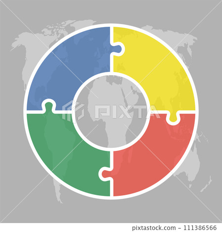 Diagram infographic for 4 steps, circle puzzle Diagram infographic for 4 steps, circle puzzle 111386566