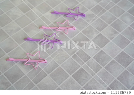Pink and lavender star hairpin. Pink and lavender star hairpin. 111386789