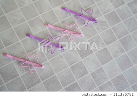 Pink and lavender star hairpin. Pink and lavender star hairpin. 111386791