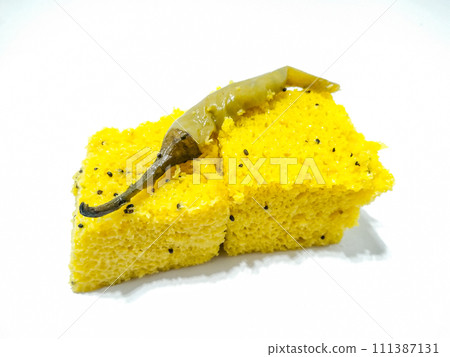 Dhokla Dish with selective focus 111387131
