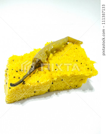 Dhokla Dish with selective focus Dhokla Dish with selective focus 111387133
