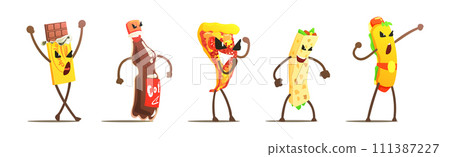 Humanized Fast Food Funny Characters Fighting Vector Set Humanized Fast Food Funny Characters Fighting Vector Set 111387227