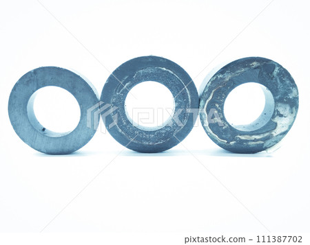 A picture of magnets isolated on white background A picture of magnets isolated on white background 111387702