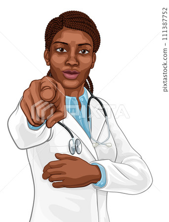 Black Woman Medical Doctor Needs You Pointing 111387752