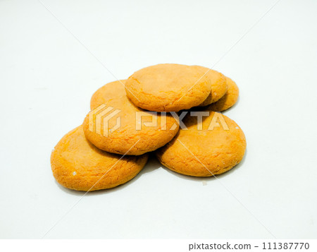 A picture of biscuits isolated on white background A picture of biscuits isolated on white background 111387770