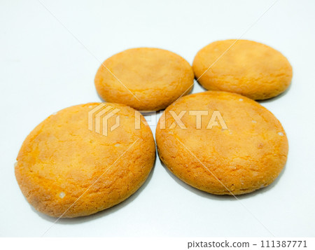 A picture of biscuits isolated on white background A picture of biscuits isolated on white background 111387771