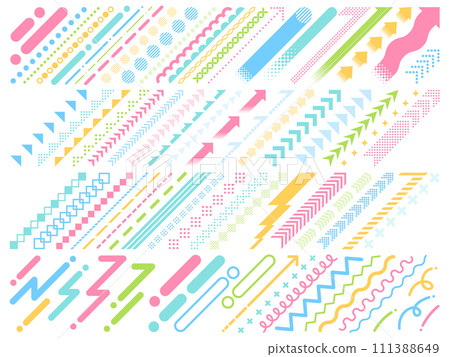 彩色向上傾斜的線條和箭頭裝飾套裝 彩色向上傾斜的線條和箭頭裝飾套裝 111388649