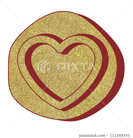 Illustration material Wax heart gold Illustration material Wax heart gold 111389545