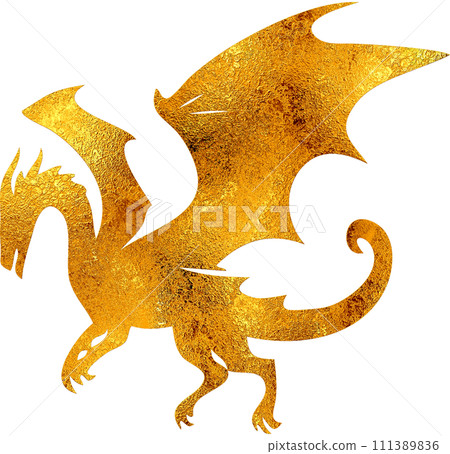 Gold Dragon - Digital Painting. 111389836