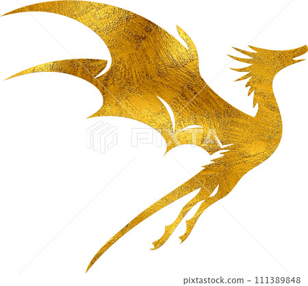 Gold Dragon - Digital Painting. Gold Dragon - Digital Painting. 111389848