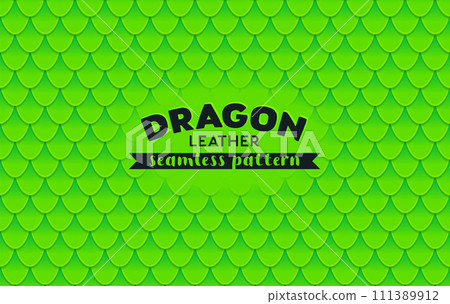 Dragon scale seamless pattern. Green Seamless texture background Dragon scale seamless pattern. Green Seamless texture background 111389912