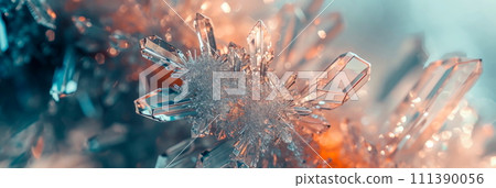 microscopic textures and geometric shapes of the crystal. Generative AI microscopic textures and geometric shapes of the crystal. Generative AI 111390056