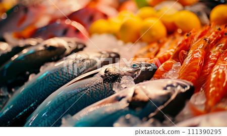 A seafood market that supports fisheries and prioritizes environmental conservation. 111390295
