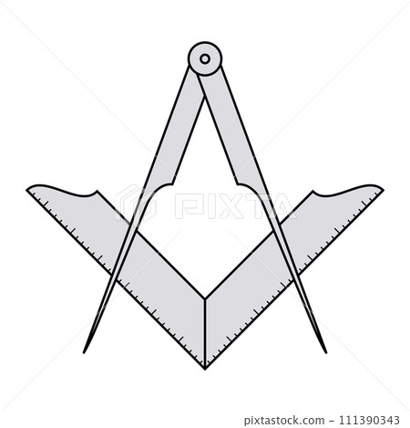 Square and Compasses, the single most identifiable symbol of Freemasonry. A square and a set of compasses, both tools of an architect, used in Masonic ritual as emblems to teach symbolic lessons. Square and Compasses, the single most identifiable symbol of Freemasonry. A square and a set of compasses, both tools of an architect, used in Masonic ritual as emblems to teach symbolic lessons. 111390343