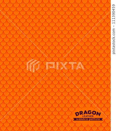Dragon scale seamless pattern. Orange Seamless texture background Dragon scale seamless pattern. Orange Seamless texture background 111390459
