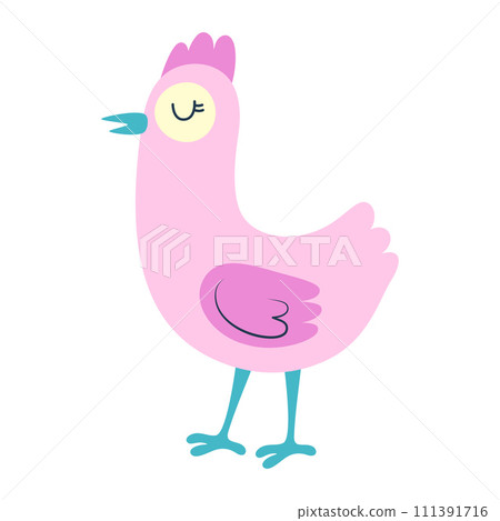 cute cartoon hen isolated 111391716