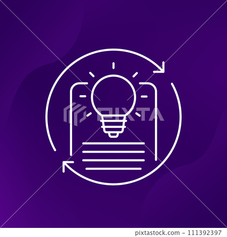 patent pending, renewal icon, line vector 111392397