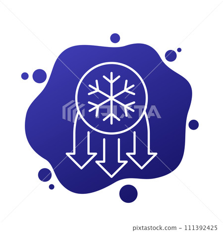 Frost impact line icon, vector 111392425