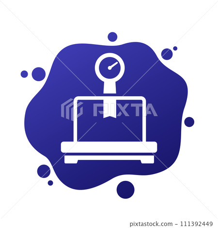 box, package and scales icon, vector 111392449