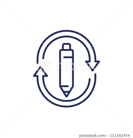 rewrite line icon on white rewrite line icon on white 111392454