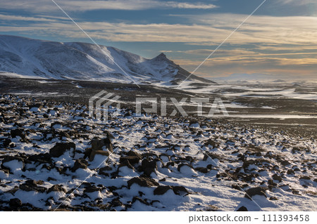 Early evening at Myvatn Geothermal Park area, Iceland 111393458