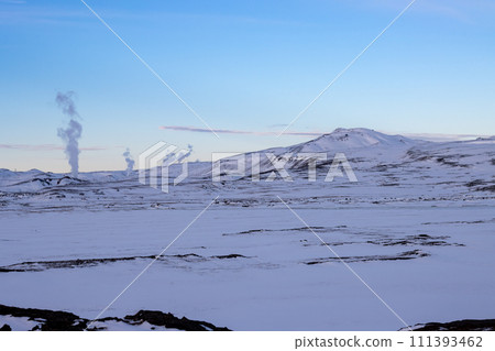 Early evening at Myvatn Geothermal Park area, Iceland 111393462