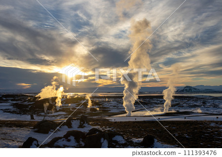Early evening at Myvatn Geothermal Park area, Iceland Early evening at Myvatn Geothermal Park area, Iceland 111393476