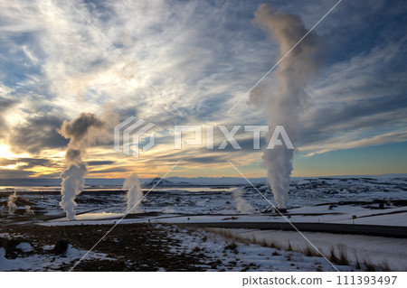Early evening at Myvatn Geothermal Park area, Iceland Early evening at Myvatn Geothermal Park area, Iceland 111393497