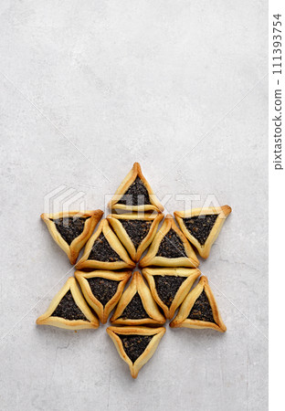 Traditional Jewish Hamantaschen cookies.Purim in the star form 111393754