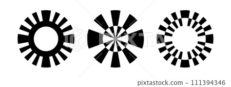 Set of Circle Elements for Logo Design. Abstract Circular Rotation Icons. Vector Art. 111394346