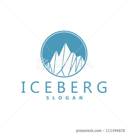 Antarctic Cold Mountain Iceberg Logo Design, Simple Vector Template Symbol Illustration 111394878