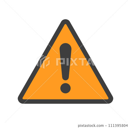Orange and black | Simple warning mark 111395804